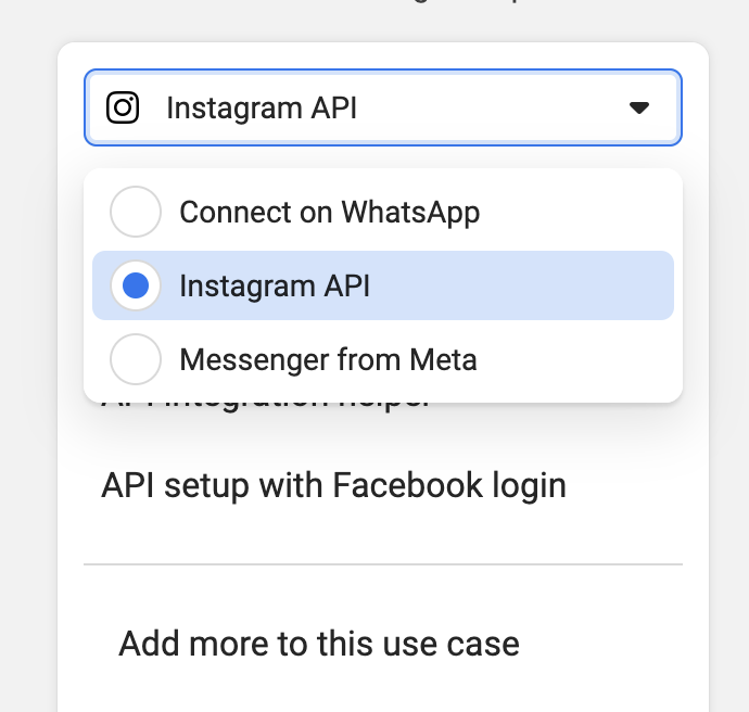 Use case selector in the customize view